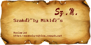 Szakály Miklós névjegykártya