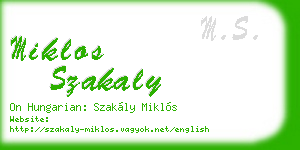 miklos szakaly business card